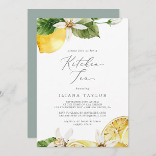Modern Lemon Garden Kitchen Tea Invitation