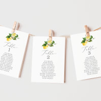 Modern Lemon Garden Table Number Seating Chart