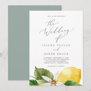 Modern Lemon Garden The Wedding Of Invitation