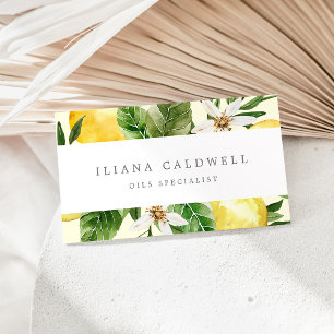 Modern Lemon Garden   Yellow Business Card