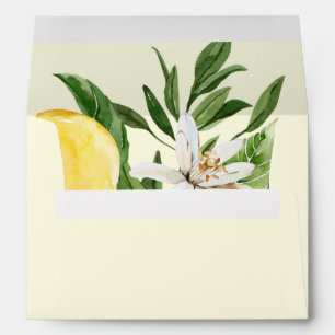 Modern Lemon Garden Yellow Wedding Invitation Envelope
