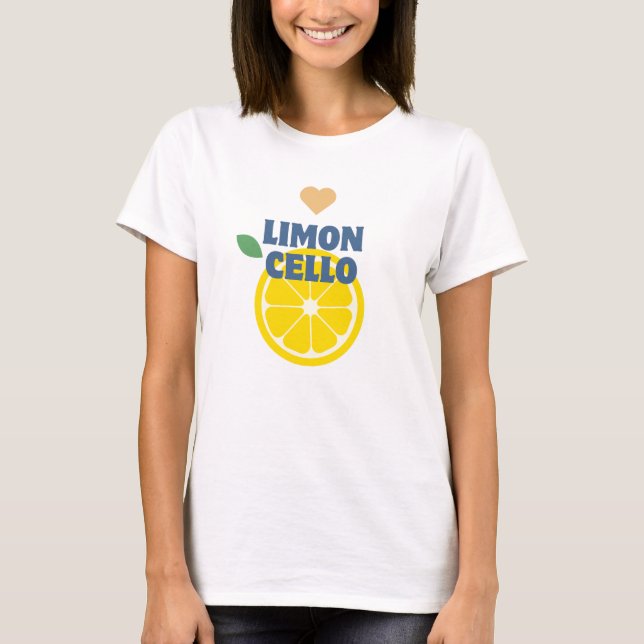Modern Lemon Heart Limoncello Favour Gift Merch T-Shirt (Front)