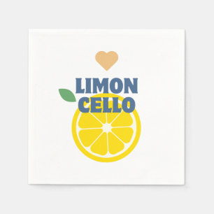 Modern Lemon Heart Limoncello White Napkin