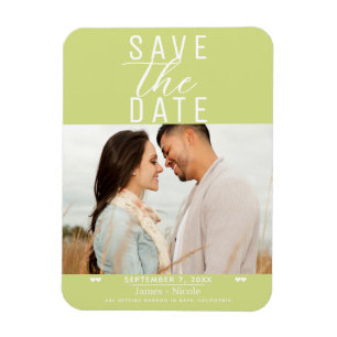 Modern Lemon Lime Save the Date Wedding Photo Magnet