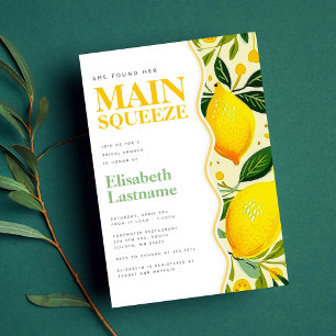 Modern Lemon Main Squeeze Bridal Shower Invitation