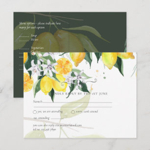 Modern Lemon Tree RSVP Wedding  Postcard