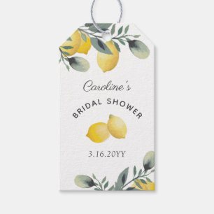 Modern Lemon & Watercolor Floral Bridal Shower Gif Gift Tags