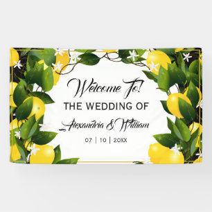 Modern Lemon Wreath Garden   Wedding Banner