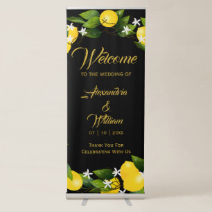 Modern Lemon Wreath Garden   Wedding Retractable Banner