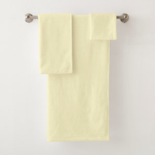 Modern Lemon Yellow Plain Solid Colour Bath Towel Set