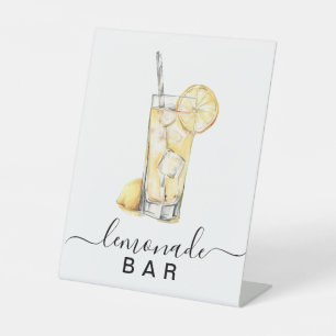 Modern Lemonade Bar Pedestal Sign