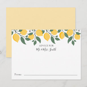 Modern Lemons and Leaves Advice for Mr. and Mrs. Thank You Card