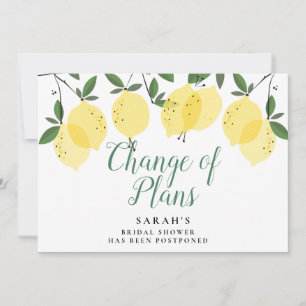 Modern Lemons Change of Plans Bridal Shower Save The Date