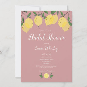 Modern Lemons Dusty Rose Bridal Shower Invitation