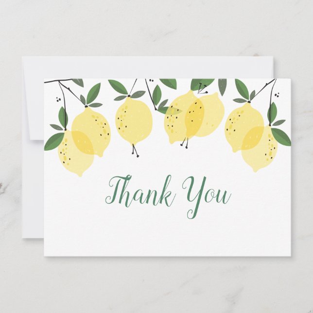 Modern Lemons Thank You Card (Front)