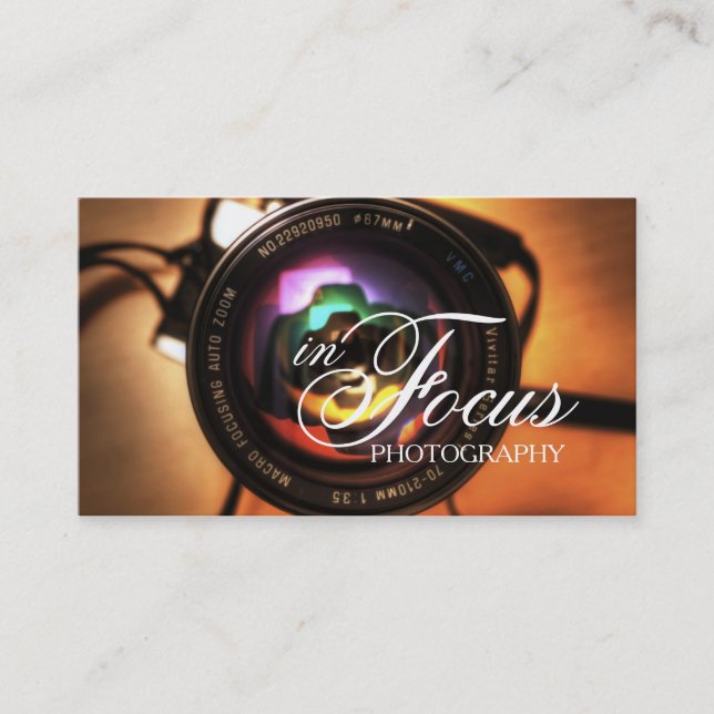 Modern Lens Photographer Photography Business Card (Front)