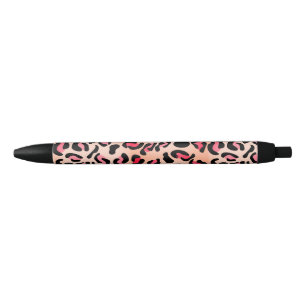 Modern Leopard Pattern Animal Print Black Ink Pen