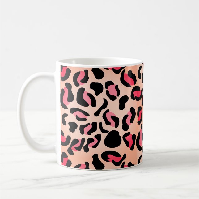 Modern Leopard Pattern Animal Print Coffee Mug (Left)