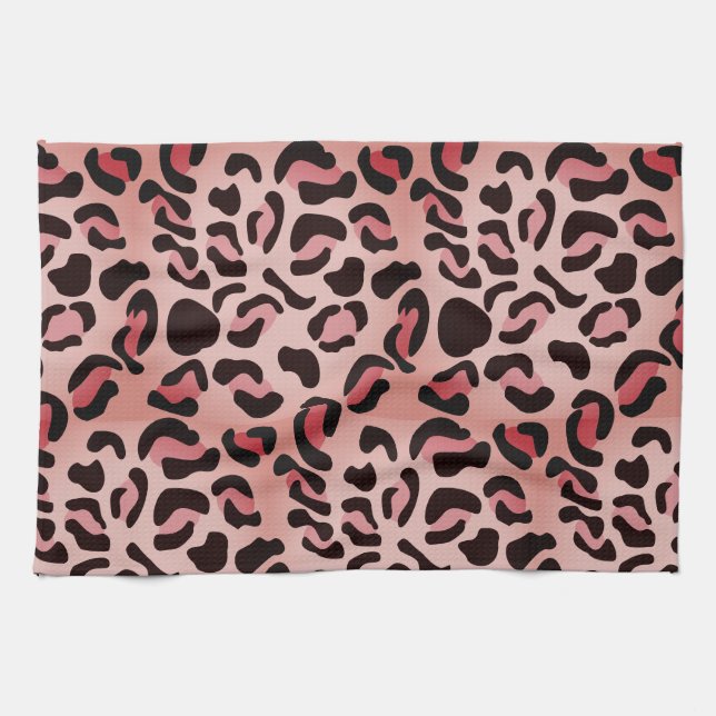 Modern Leopard Pattern Animal Tea Towel (Horizontal)