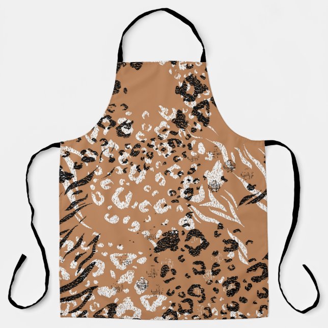 Modern leopard. Pattern. Background. Wild nature. Apron (Front)