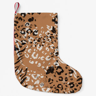 Modern leopard. Pattern. Background. Wild nature. Small Christmas Stocking