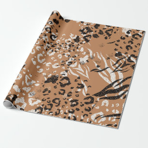 Modern leopard. Pattern. Background. Wild nature. Wrapping Paper
