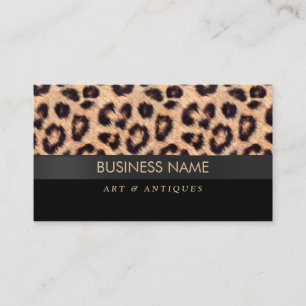 Modern Leopard Print Art & Antique Dealer Business Card