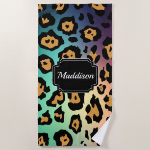 Modern Leopard Print Beach Towel
