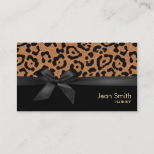 Modern Leopard Print Florist Business Card
