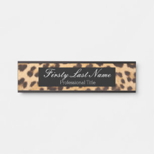 Modern Leopard Print Office Door Sign Signs