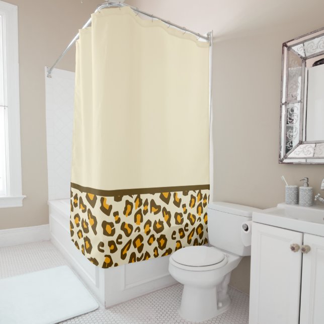 Modern Leopard Print Pattern Shower Curtain (In Situ)