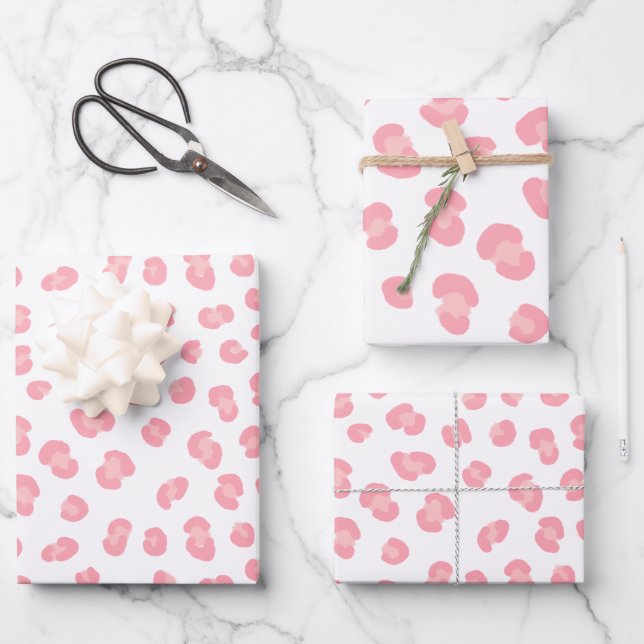 Modern Leopard Print Pattern Wrapping Paper Sheet (Front)