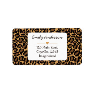 Modern Leopard Print Return Address Label