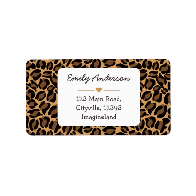 Modern Leopard Print Return Address Label (Front)