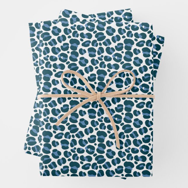 Modern Leopard Print Seamless Pattern Wrapping Paper Sheet (In situ)