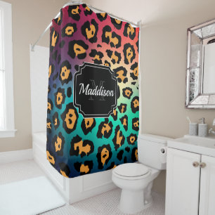 Modern Leopard Print Shower Curtain