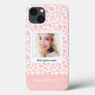 Modern leopard print vintage photo iPhone 13 case