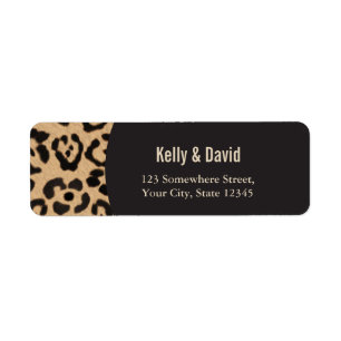 Modern Leopard Print Wedding Return Address