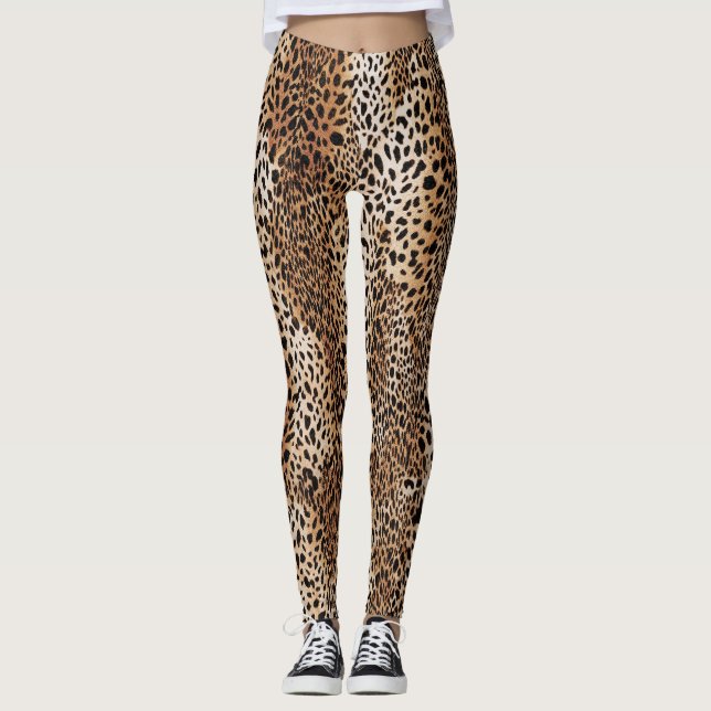 Modern Leopard skin design Leggings (Front)