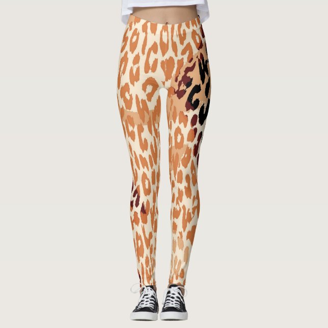 Modern Leopard Skin Pattern #21 Leggings (Front)