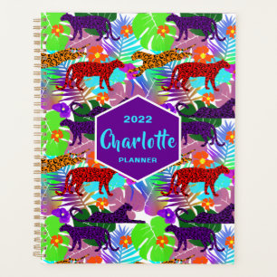 Modern Leopard Tropical Jungle Personalised Planner