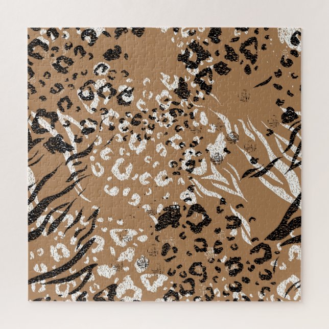 Modern leopard: wild nature pattern. jigsaw puzzle (Vertical)