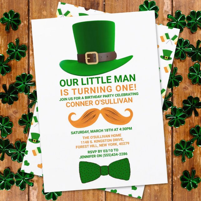 Modern Leprechaun St. Patrick's Any Age Birthday Invitation (Creator Uploaded)