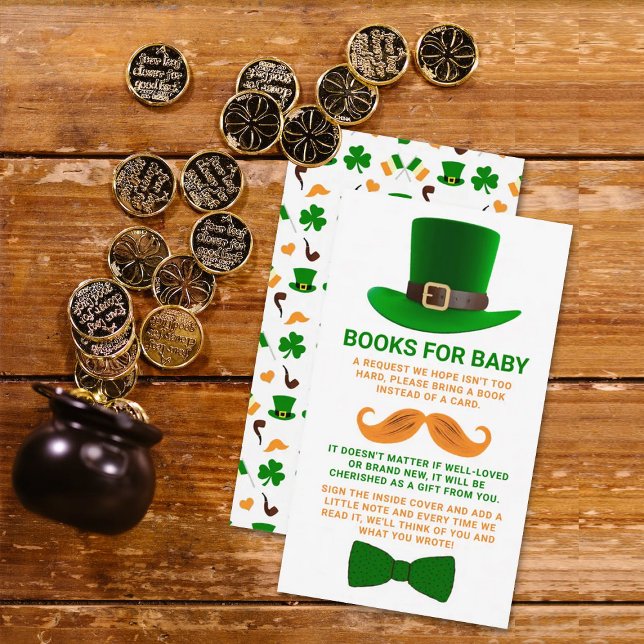 Modern Leprechaun St. Patrick's Day Baby Shower Enclosure Card (Creator Uploaded)