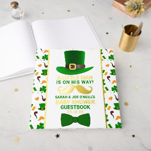 Modern Leprechaun St. Patrick's Day Baby Shower Guest Book