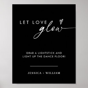 Modern Let Love Glow Wedding Glow Stick Sign