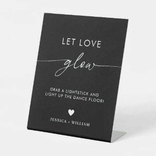 Modern Let Love Glow Wedding Glow Stick Sign