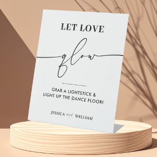 Modern Let Love Glow Wedding Glow Stick Sign