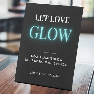 Modern Let Love Glow Wedding Glow Stick Sign