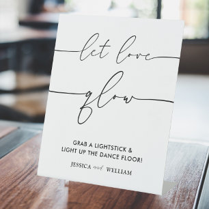 Modern Let Love Glow Wedding Glow Stick Sign